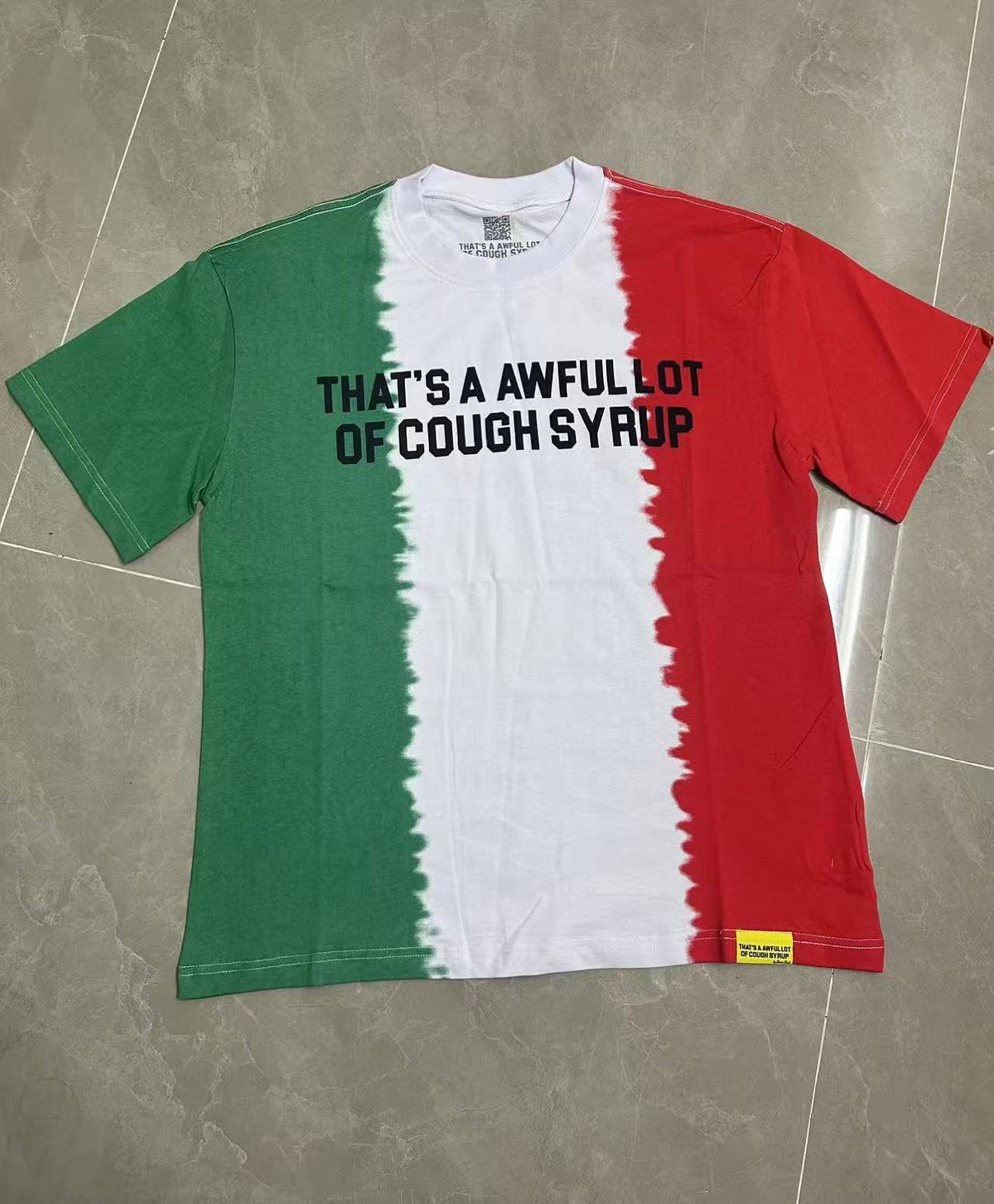 THAT'S A AWFUL LOT OF COUGH SYRUP Tri-Panel Graphic T-Shirt