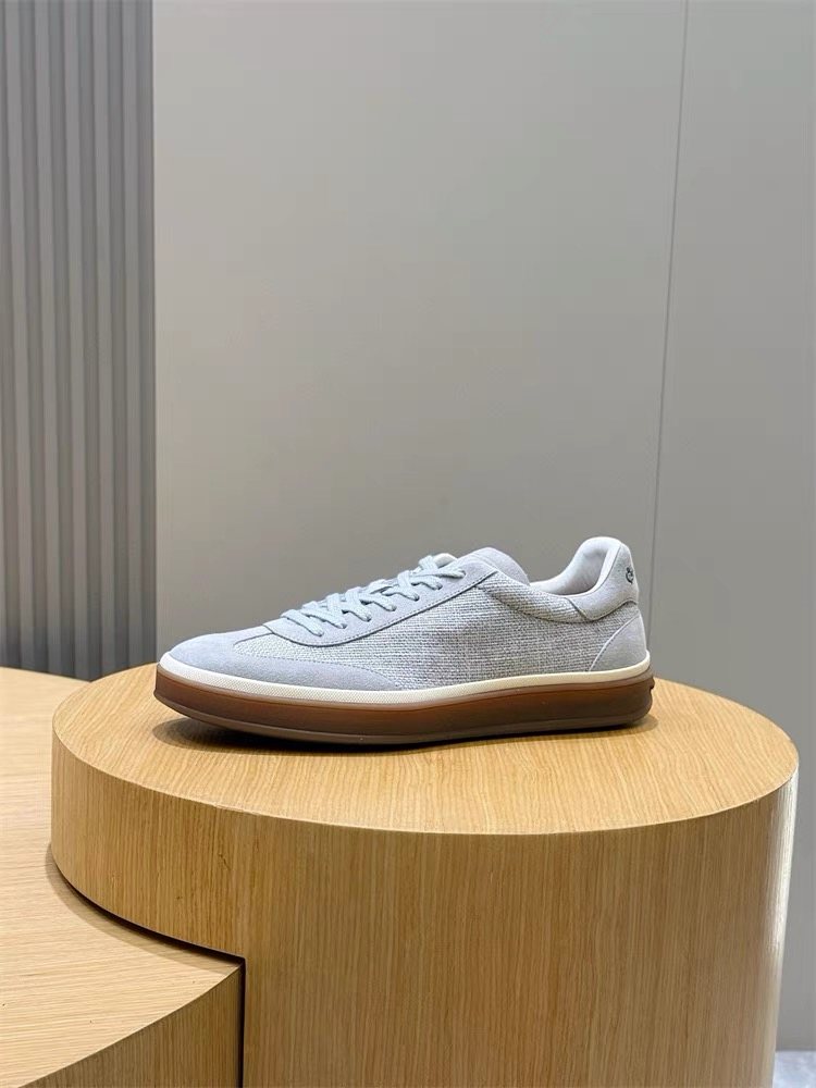Loro Piana Men's Low-Top Lace-Up Sneakers - Gum Sole